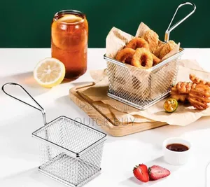 Commercial Stainless Frying Basket Square Mesh Drainer