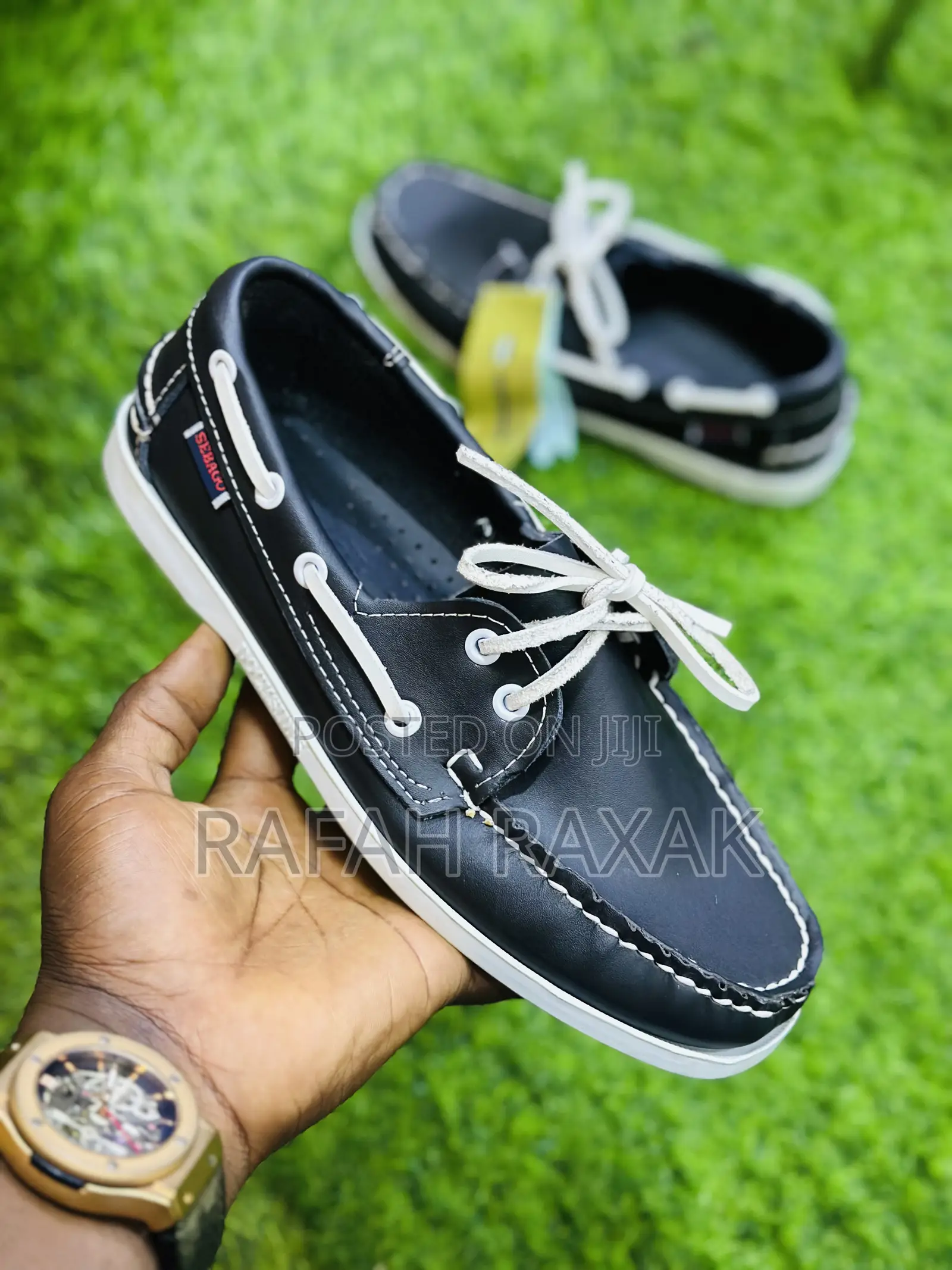 Original Black/ White Platinum Sebago Moccasins