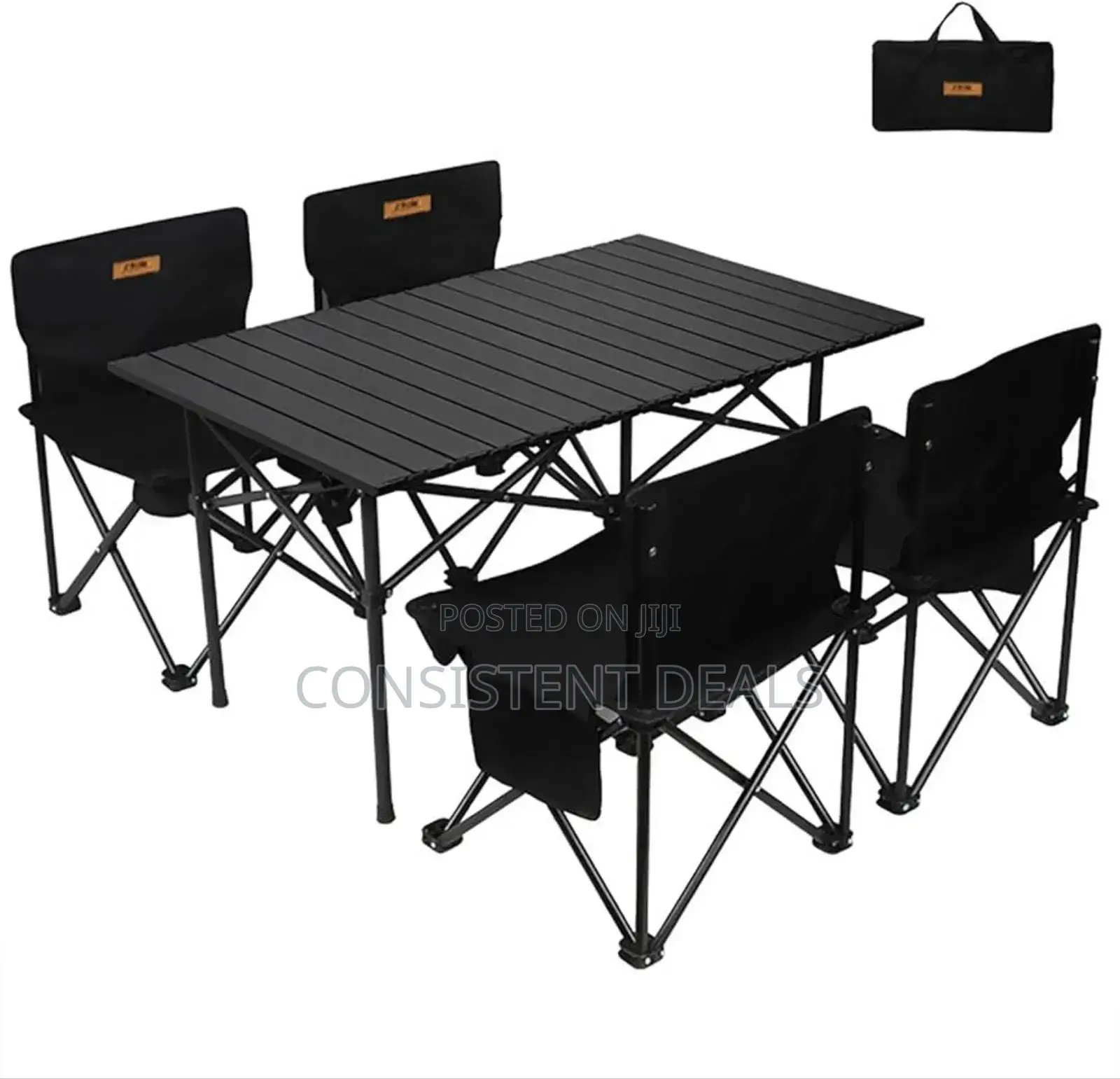 Set of 4 Foldable Camping Chairs and Table