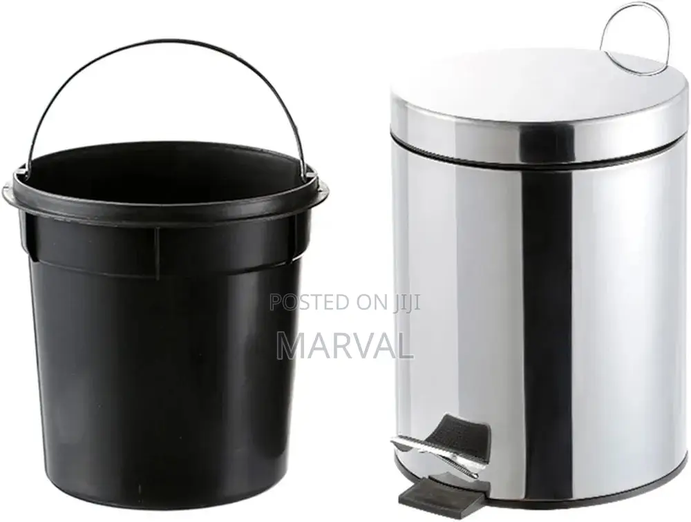 12L Stainless Steel Plain Pedal Bin With Plastic Bucket