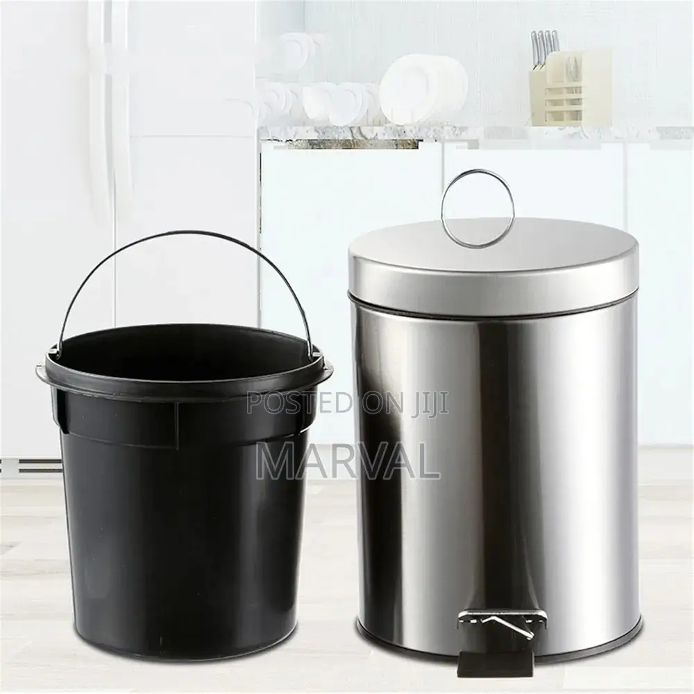 12L Stainless Steel Plain Pedal Bin With Plastic Bucket