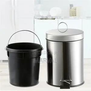 12L Stainless Steel Plain Pedal Bin With Plastic Bucket