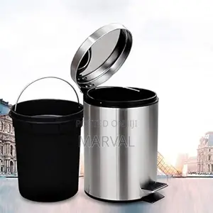 12L Stainless Steel Plain Pedal Bin With Plastic Bucket