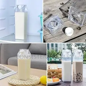 Acrylic Juice Water Bottle Square Fridge Milk Bottles