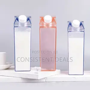 Acrylic Juice Water Bottle Square Fridge Milk Bottles