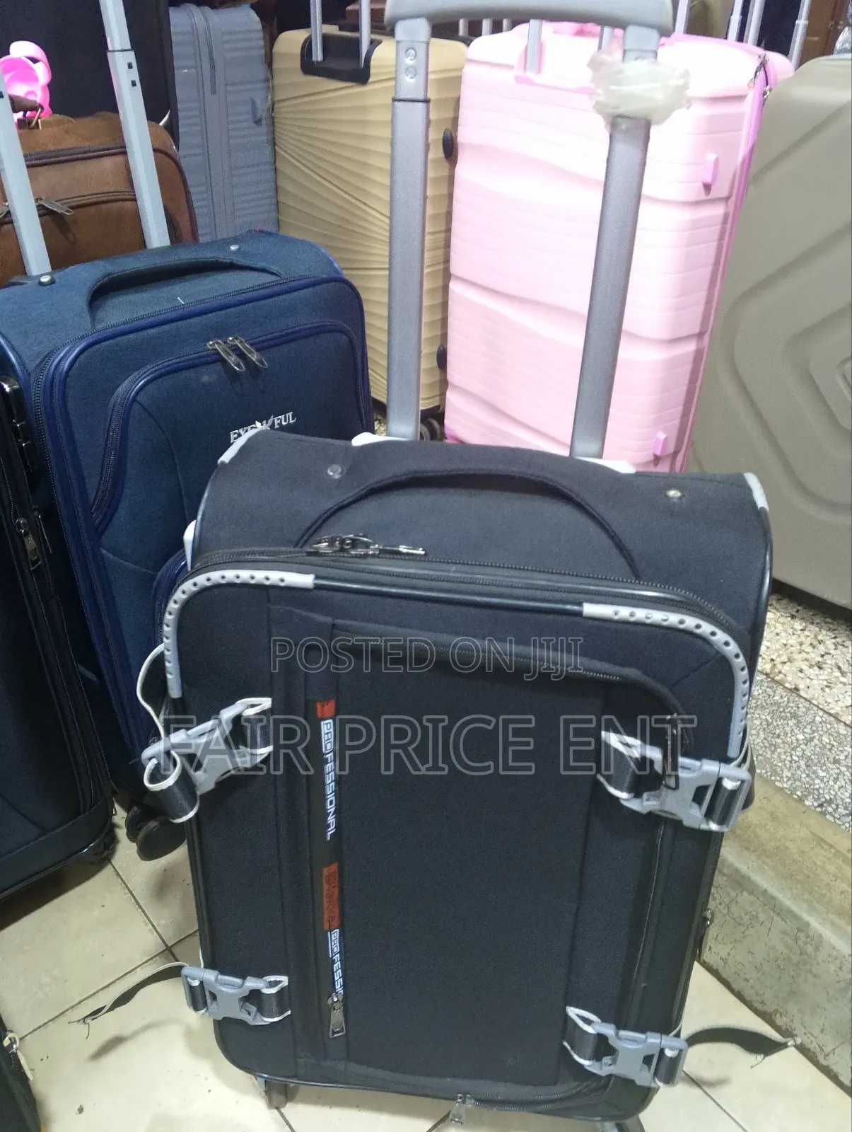 Original Cloth Suitcases. Medium. ( Black)