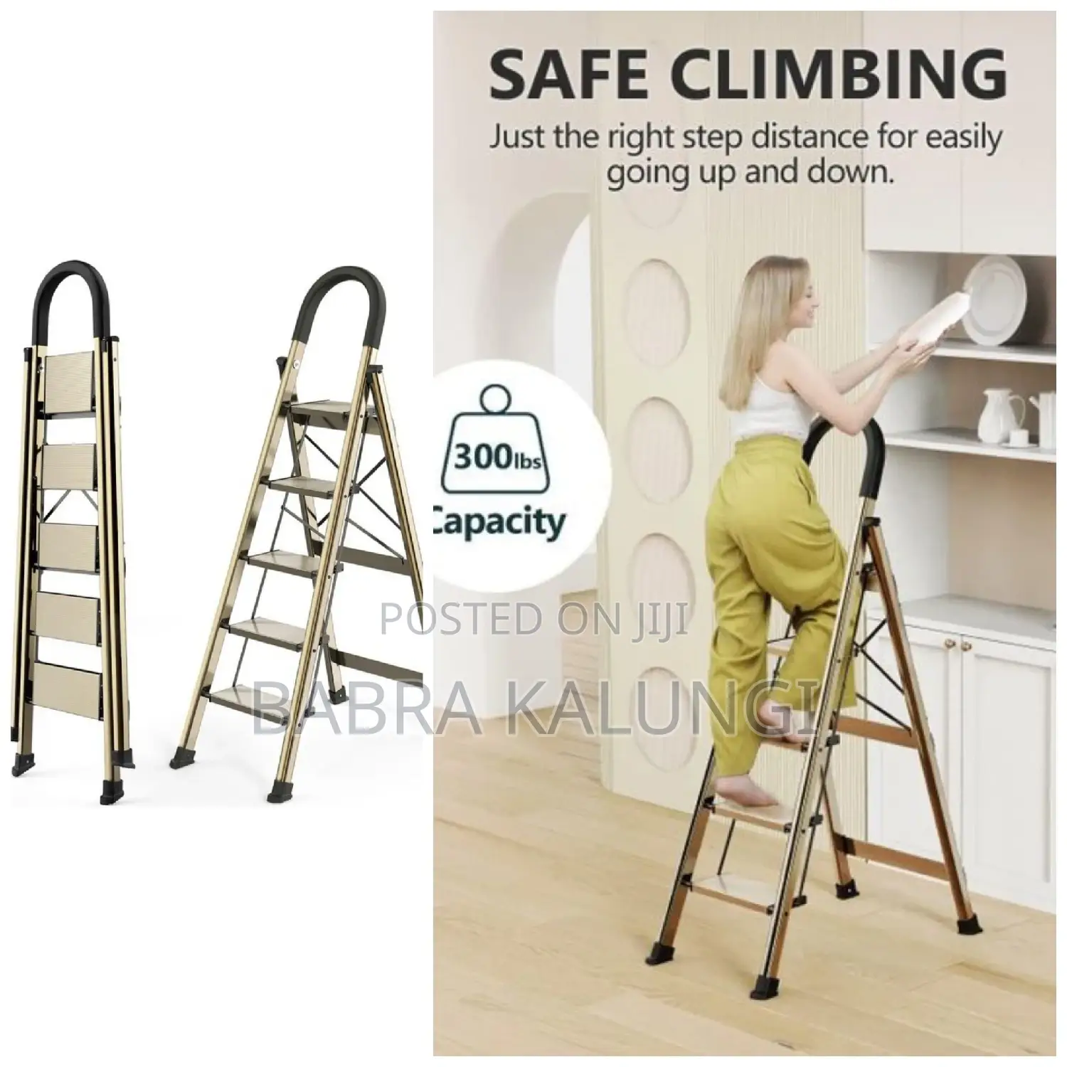 Portable 5 Step Ladder - Red