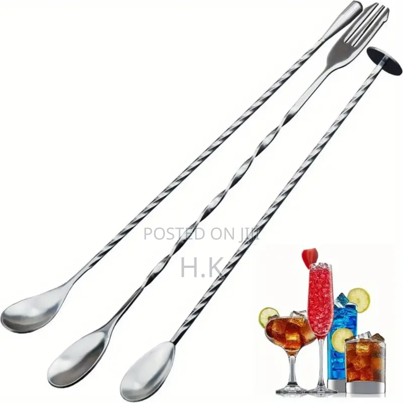 1pc Stainless Steel Cocktail Bar Spoon