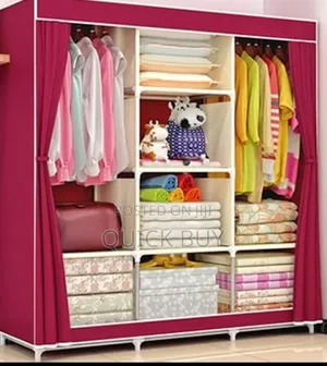 Stylish Dustproof Wardrobe, Metallic Frame