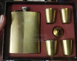 Gold Hip Flask Set