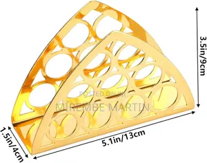 Golden Triangular Napkin Tissue Holder.
