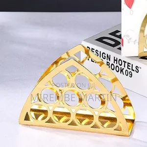 Golden Triangular Napkin Tissue Holder.
