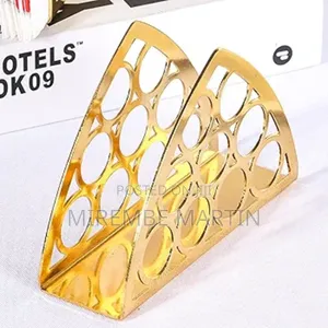 Golden Triangular Napkin Tissue Holder.