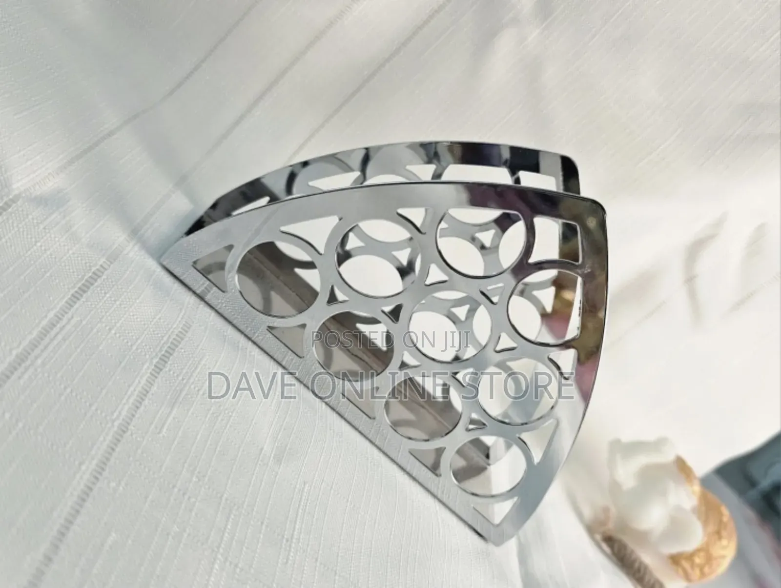 Silver Triangular Paper Towel Stand