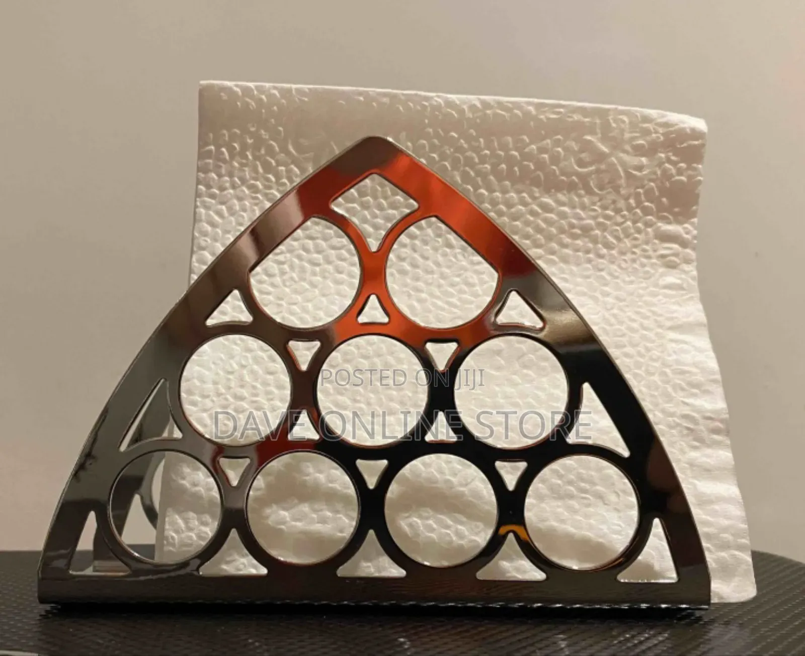 Silver Triangular Paper Towel Stand