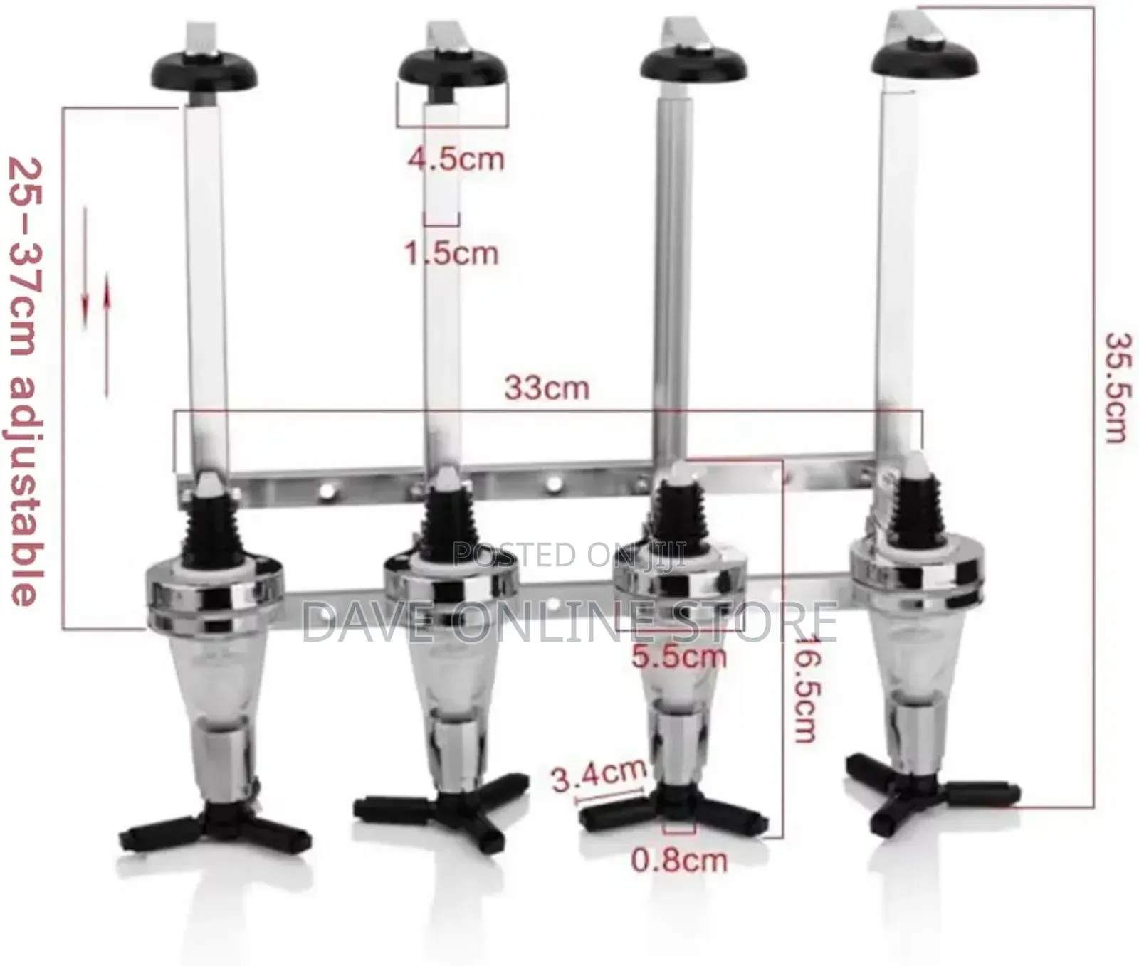 4 Bottle Wall Mounted Drink Dispenser, Smooth Pouring,
