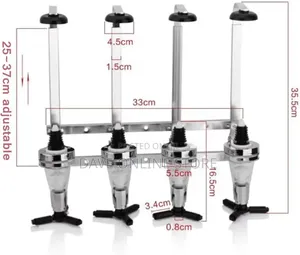 4 Bottle Wall Mounted Drink Dispenser, Smooth Pouring,