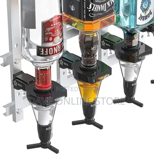 4 Bottle Wall Mounted Drink Dispenser, Smooth Pouring,