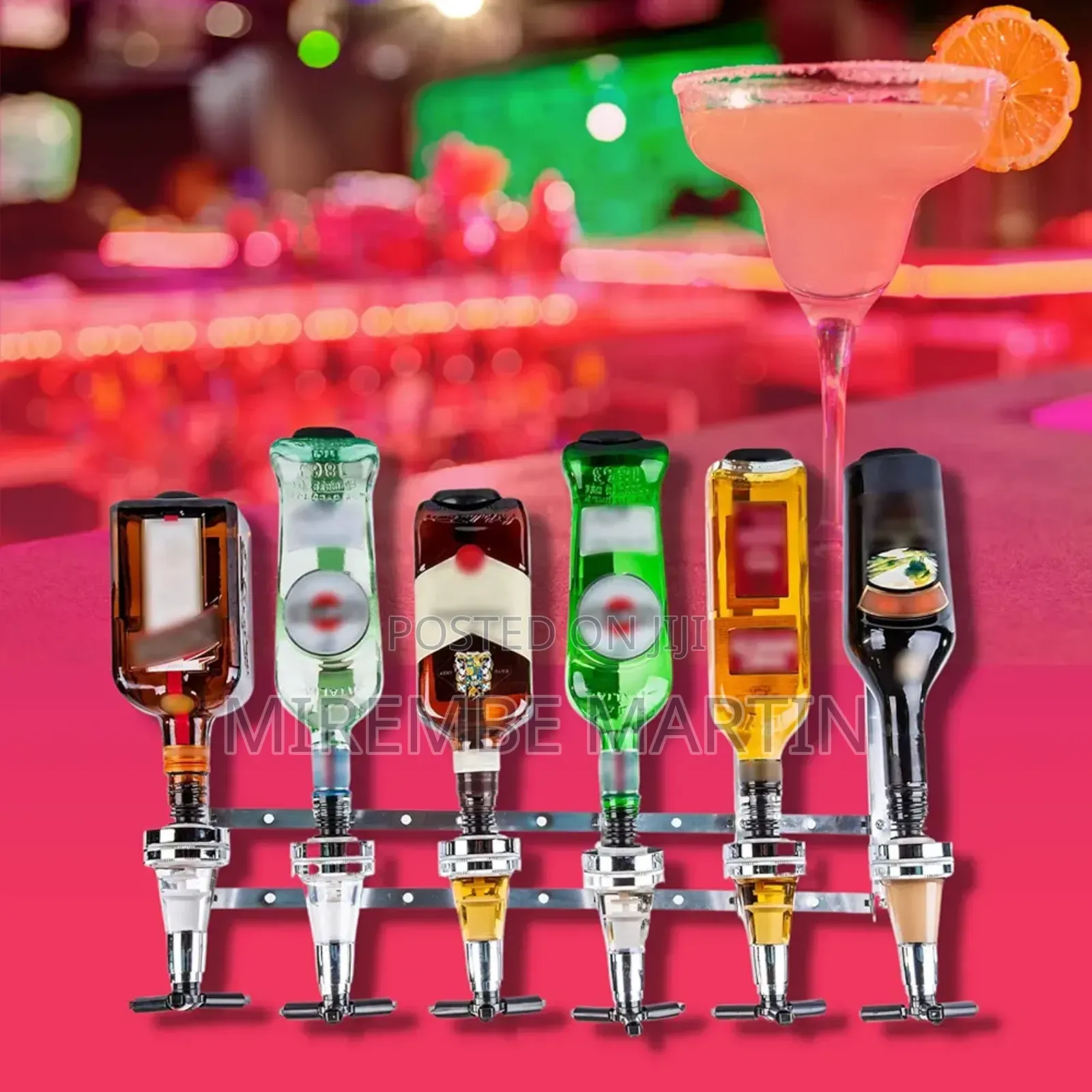 6 Bottle Wall Mounted Liquor Dispenser -