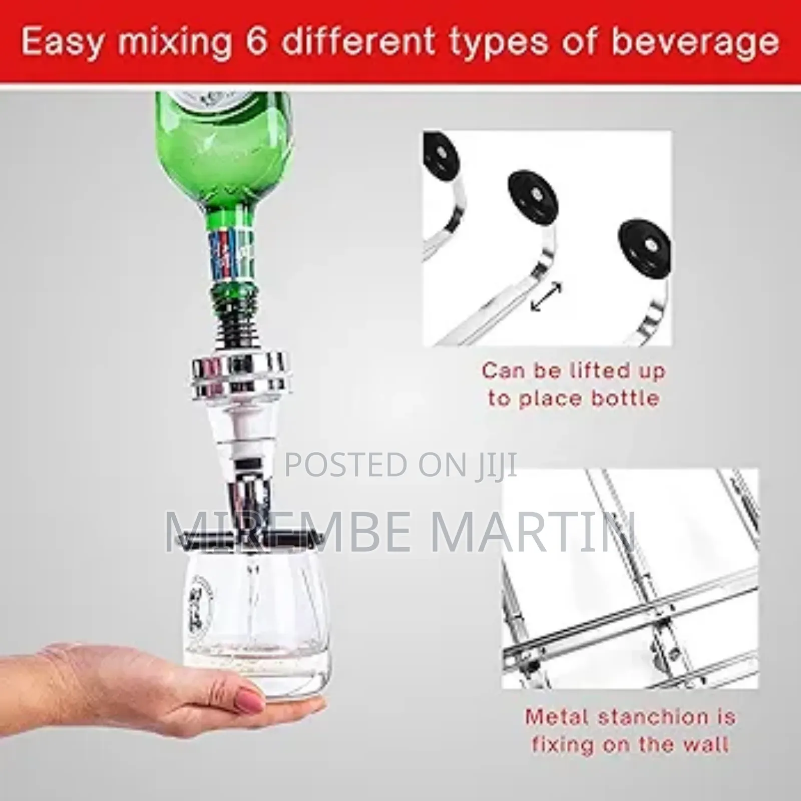 6 Bottle Wall Mounted Liquor Dispenser -
