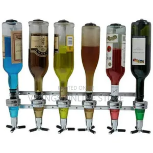 6 Bottle Bar Butler Liquor Dispenser Home Wall Mounted
