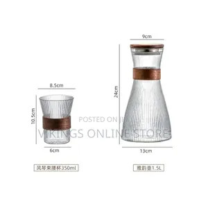 5 PCS Glass Water Jug Pitcher Set
