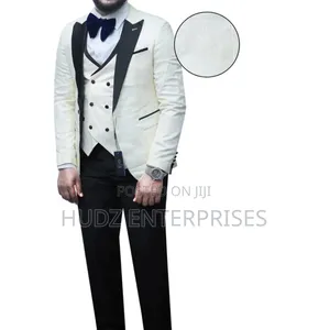 3pc Trendy Wedding Suite Cream and Black