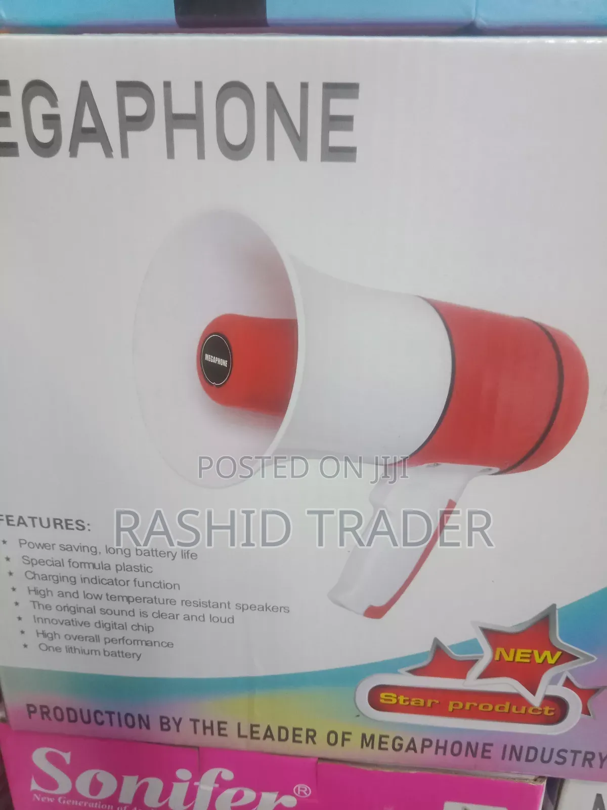 Rechargeable Megaphone Red, White