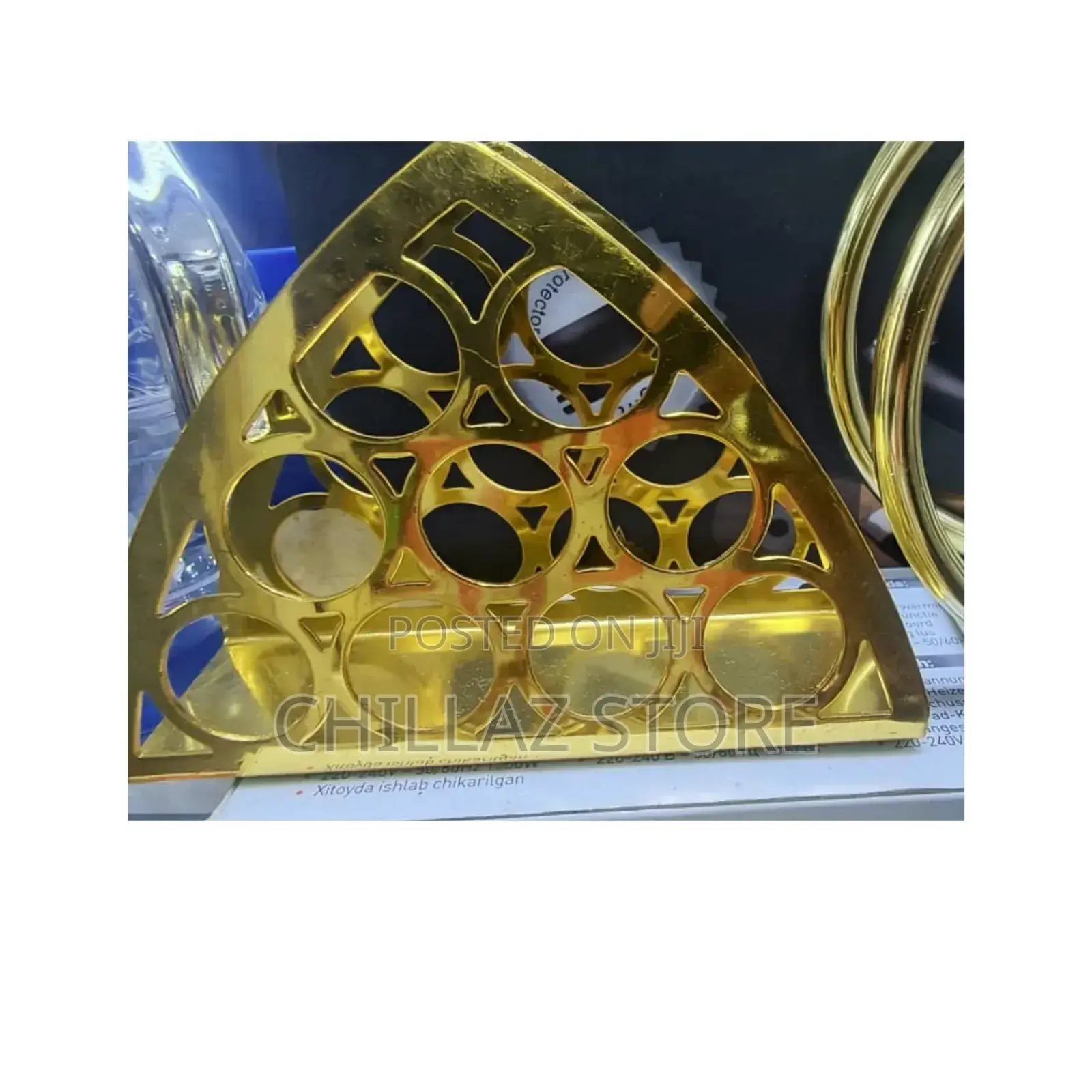 Gold Plated Napkin Holder.