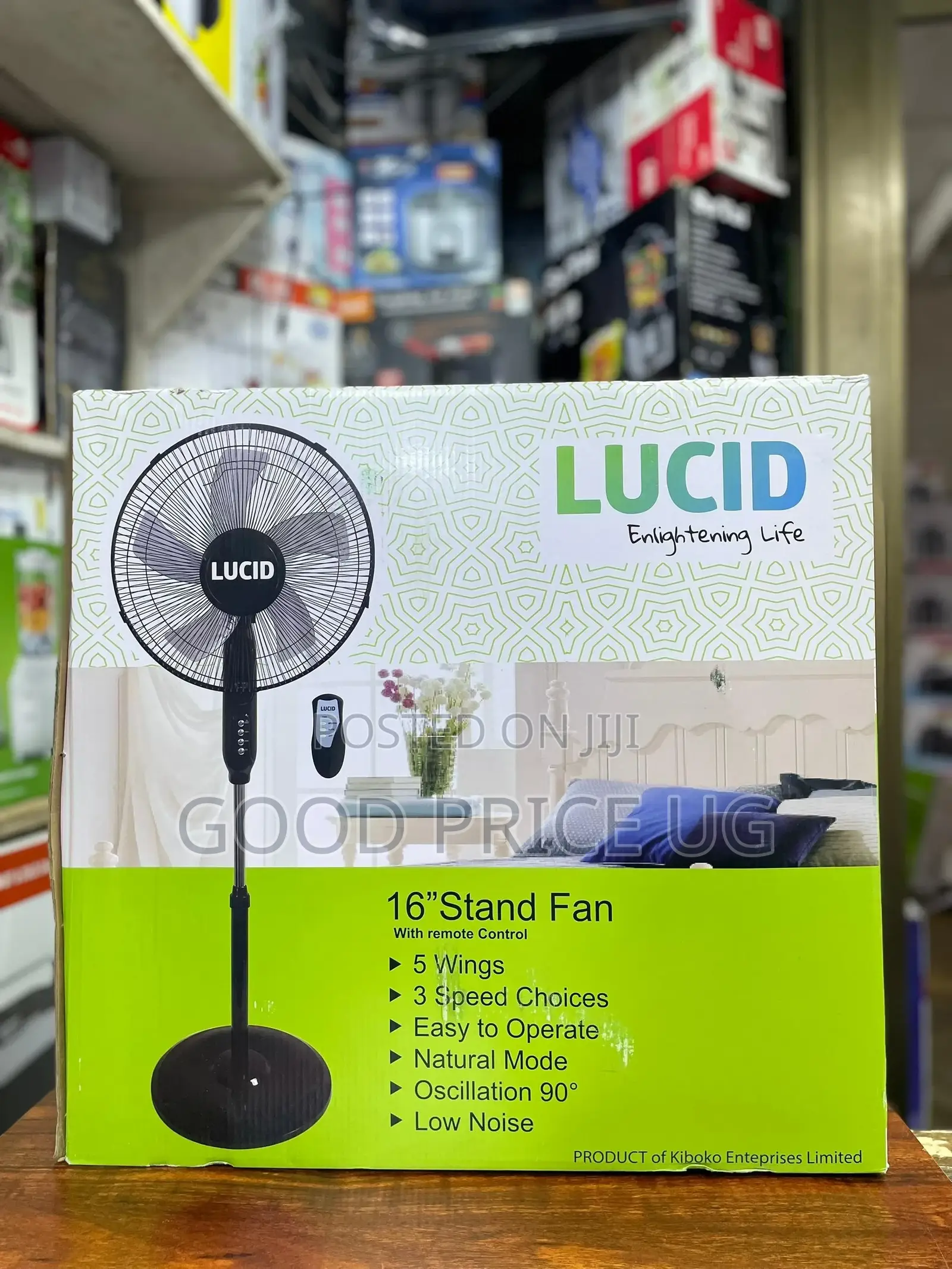 LUCID 16" Stand Fan With Remote Control