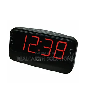 UK BUSH Large Red Digital LED Dual Alarm Clock Radio