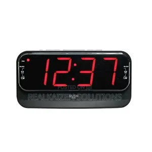 UK BUSH Large Red Digital LED Dual Alarm Clock Radio