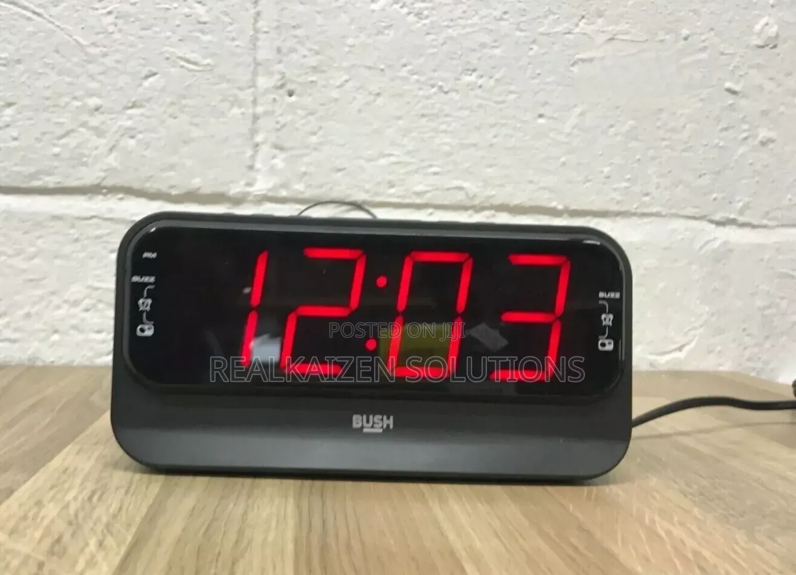 UK BUSH Large Red Digital LED Dual Alarm Clock Radio