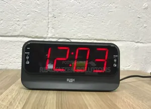 UK BUSH Large Red Digital LED Dual Alarm Clock Radio