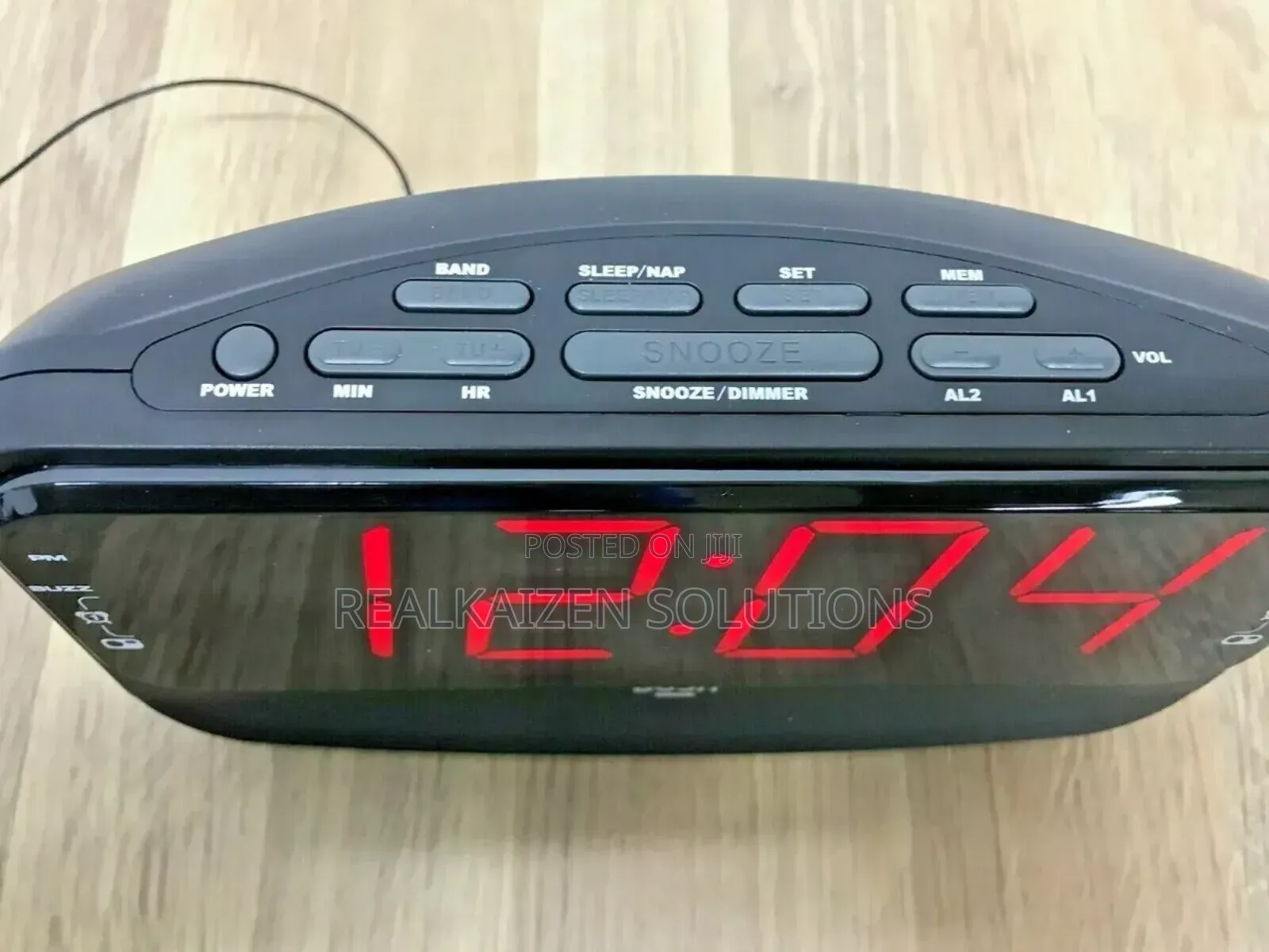 UK BUSH Large Red Digital LED Dual Alarm Clock Radio