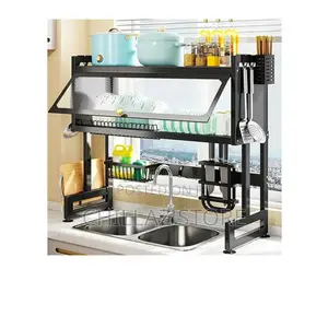 Over the Sink Dish Rack With Dust Proof Cover.
