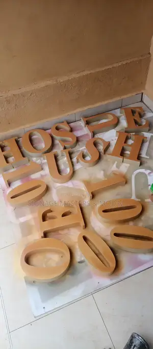 Gold Neon Lit 3D Sign
