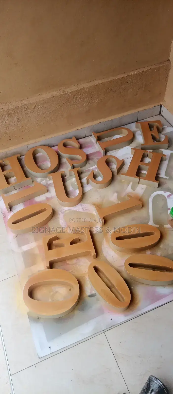 Gold Neon Lit 3D Sign