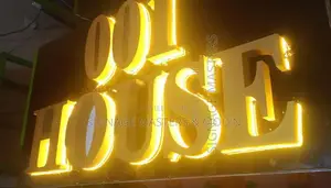 Gold Neon Lit 3D Sign