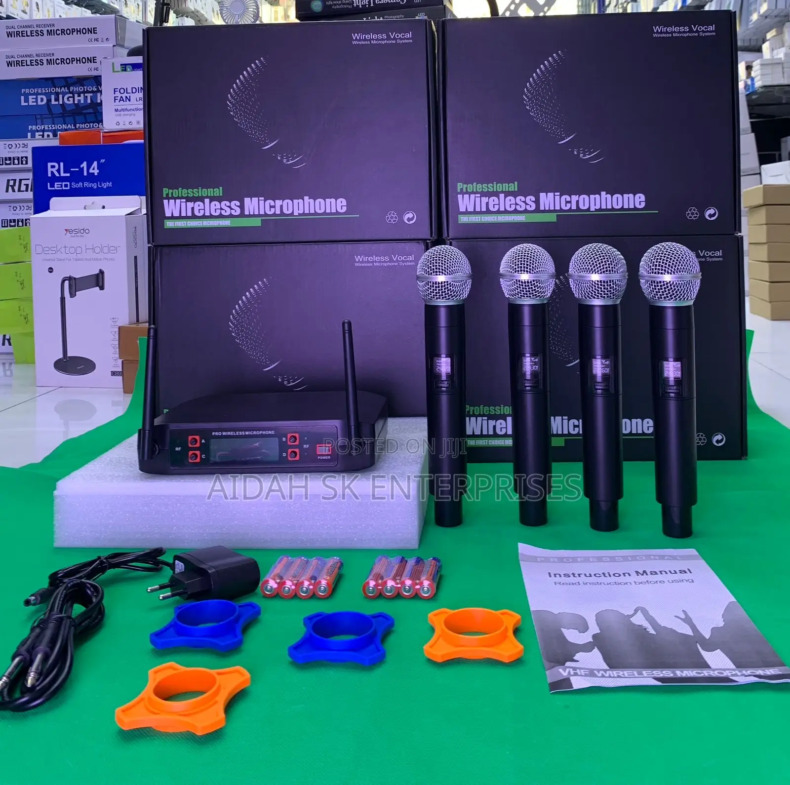 D4 Pro Wireless Microphone System With 4 Handheld Microphone