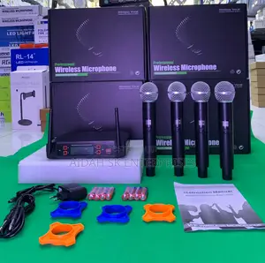 D4 Pro Wireless Microphone System With 4 Handheld Microphone