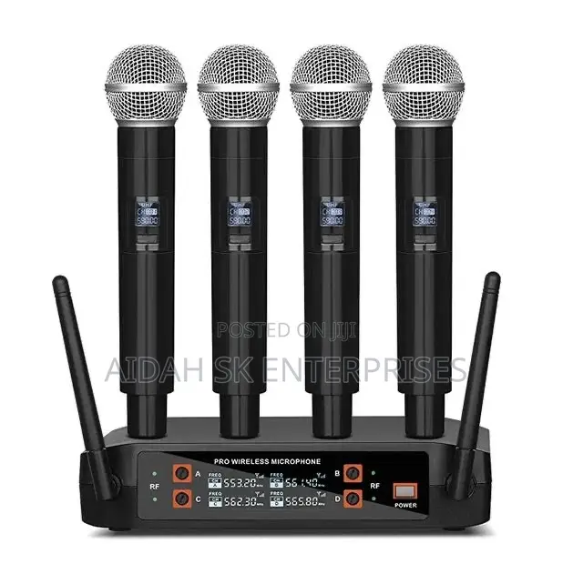 D4 Pro Wireless Microphone System With 4 Handheld Microphone