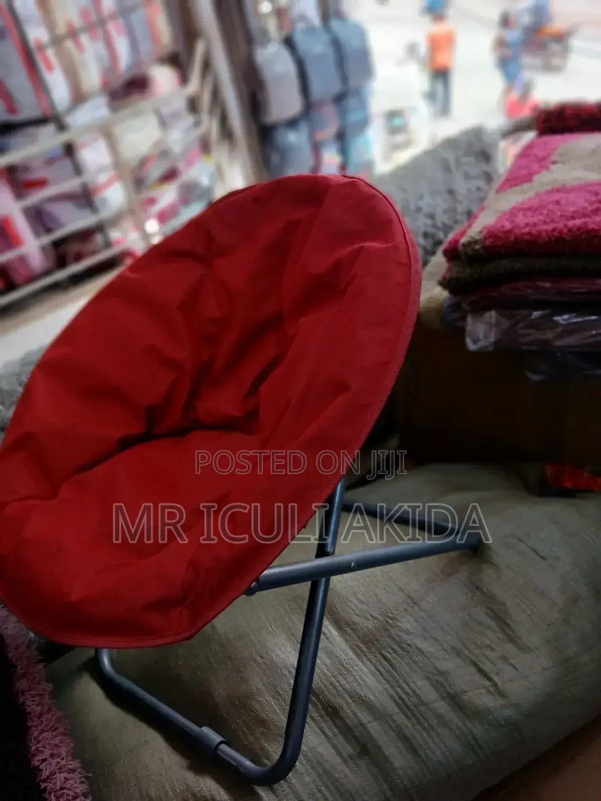 Multifunctional Foldable Metal Frame Round Large Moon Chair