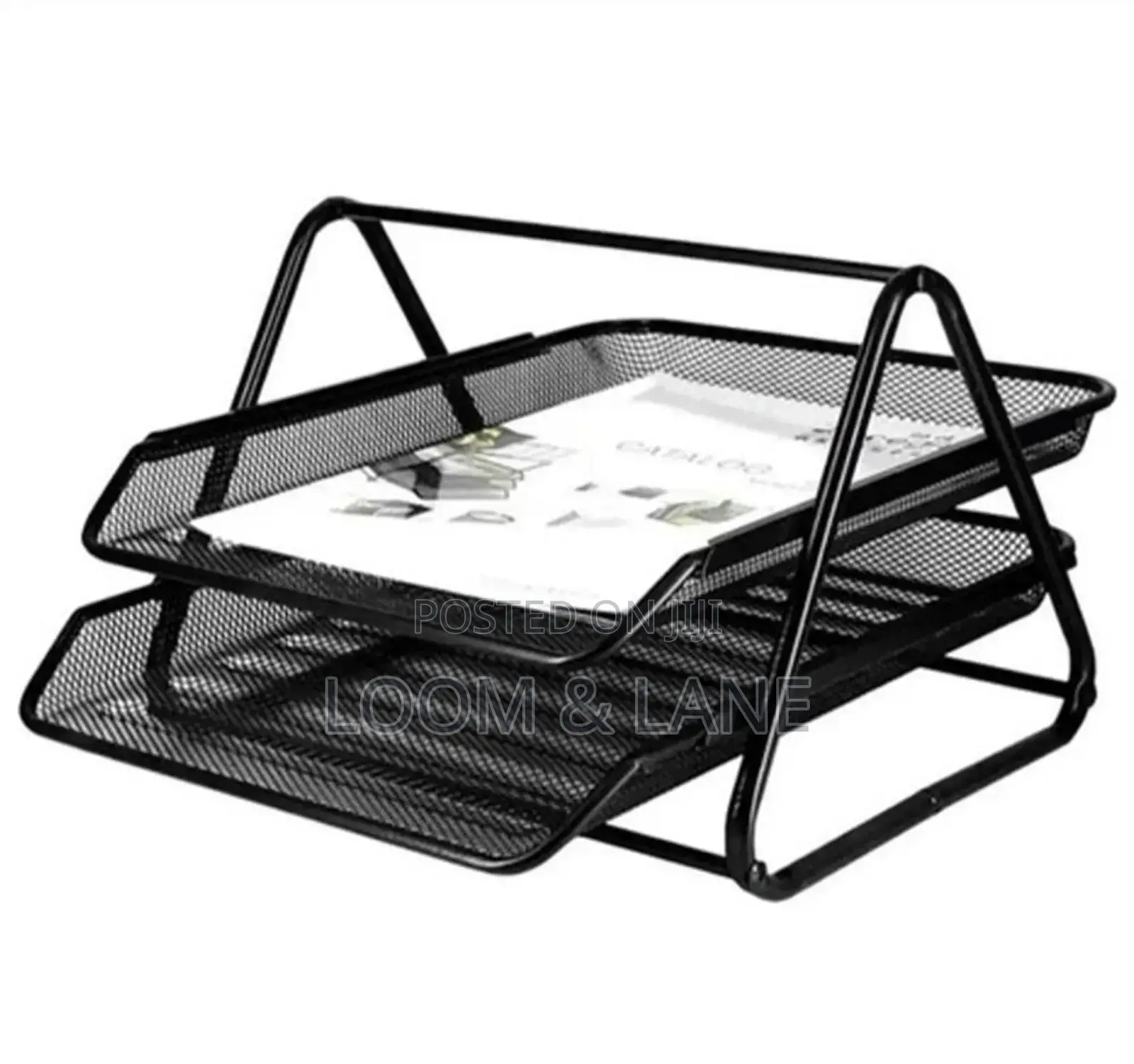 2 Tier Metallic Documents Rack Organiser