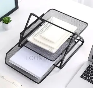 2 Tier Metallic Documents Rack Organiser