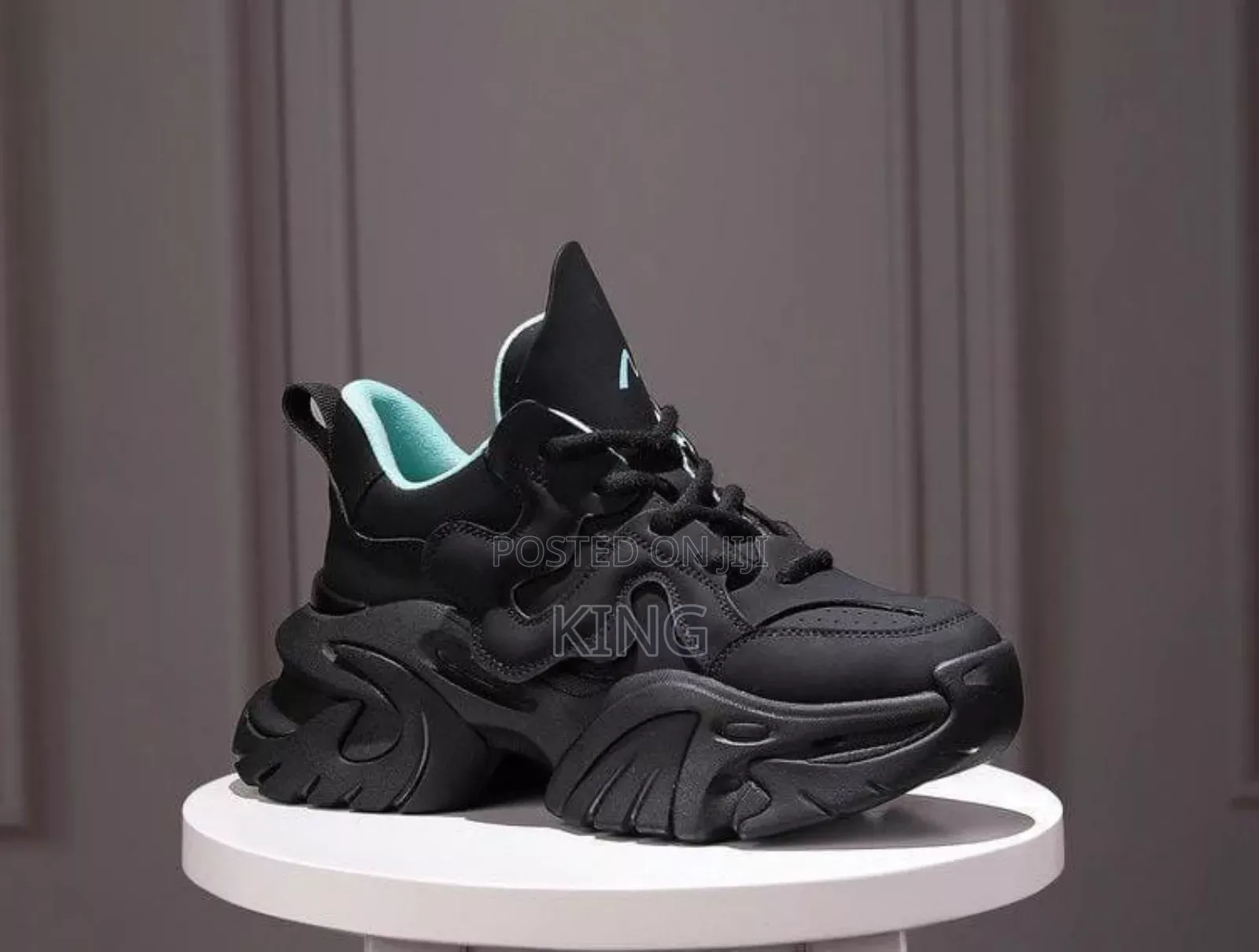 Black Chunk Platform Sneakers