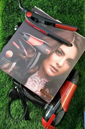 GEEPAS GHF86036 Hair Dryer Straightener Combo/Ceramic, Red