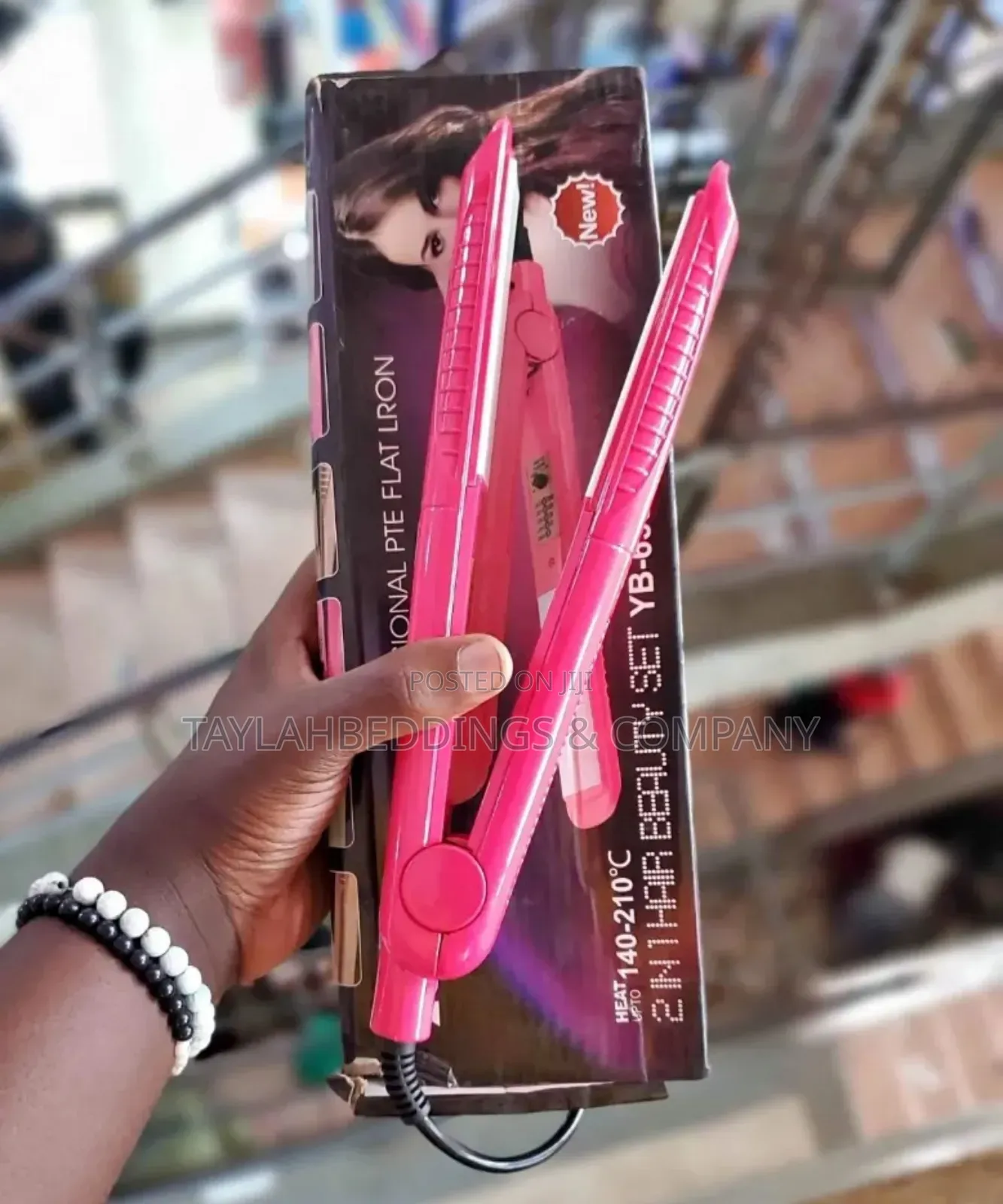 Hair Straightener Curling Iron, Pink