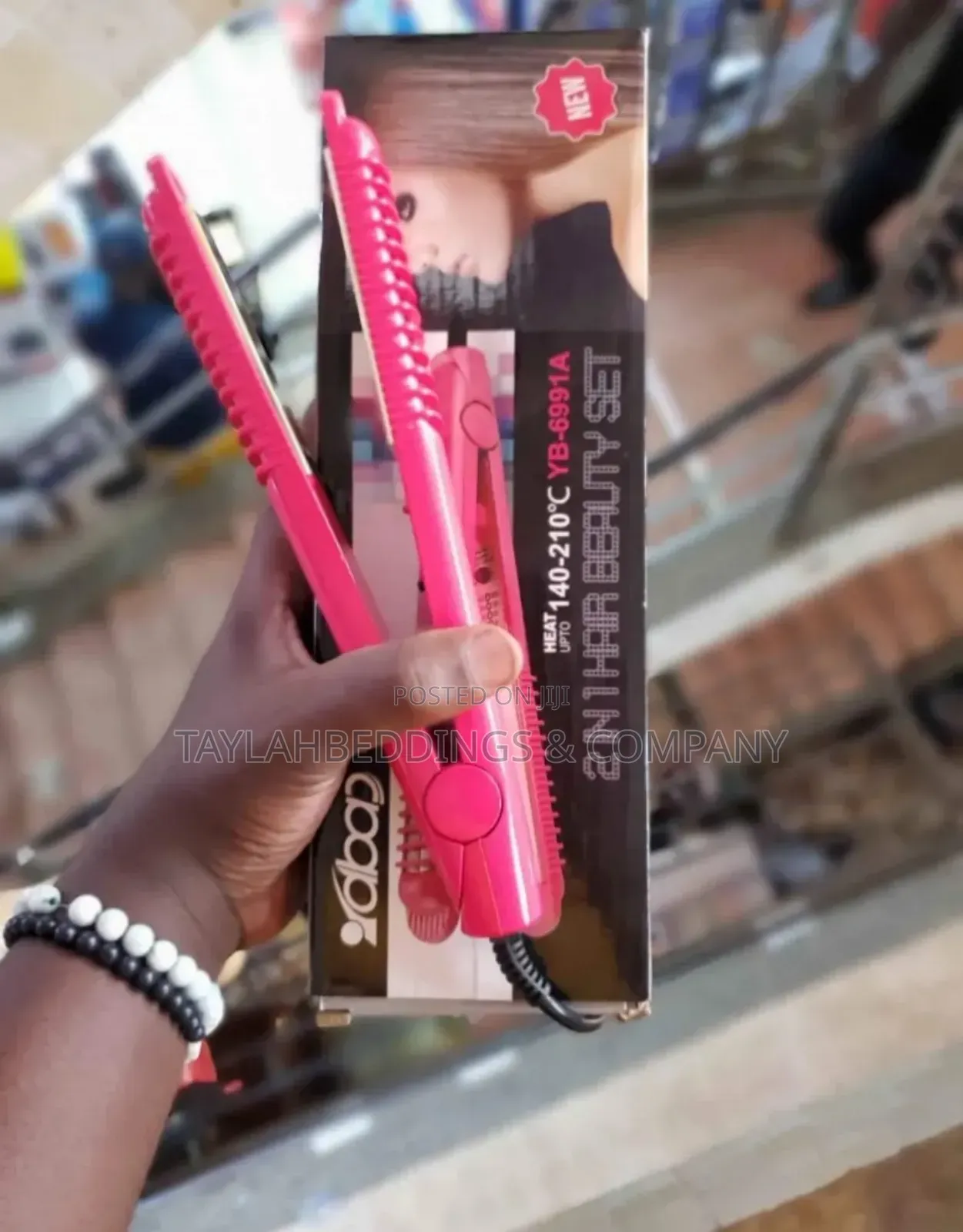 Hair Straightener Curling Iron, Pink