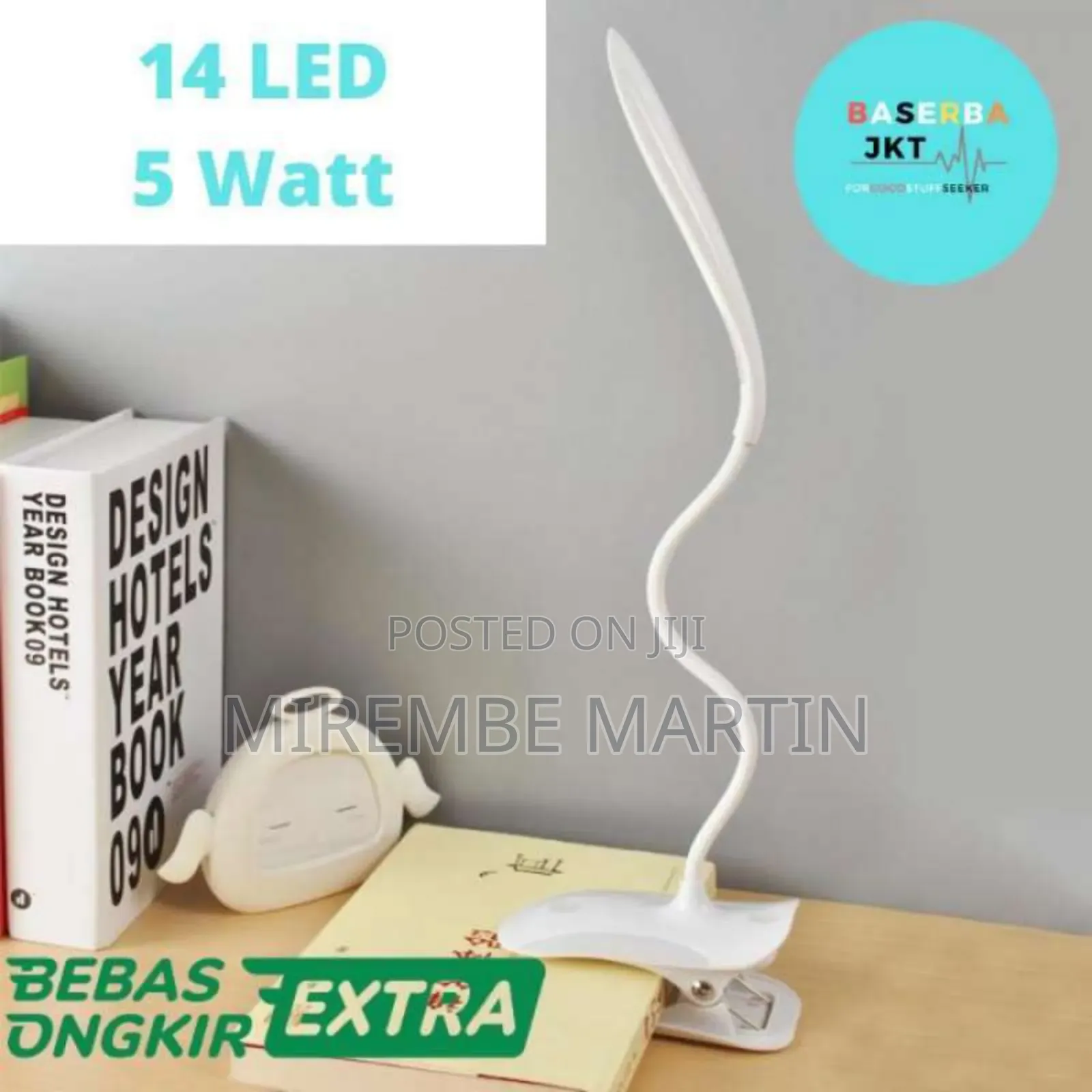 Anti Radiation Eye Study Lamp With Adjustable Clip White